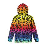 Rainbow Leopard Print Pullover Hoodie