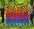 Rainbow Leopard Print Quilt