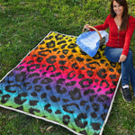 Rainbow Leopard Print Quilt