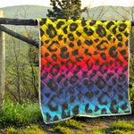 Rainbow Leopard Print Quilt