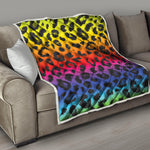 Rainbow Leopard Print Quilt