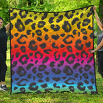 Rainbow Leopard Print Quilt