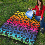 Rainbow Leopard Print Quilt