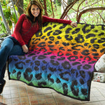 Rainbow Leopard Print Quilt