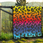Rainbow Leopard Print Quilt
