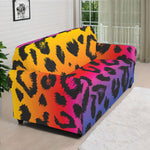 Rainbow Leopard Print Sofa Cover
