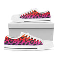 Rainbow Leopard Print White Low Top Sneakers