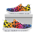 Rainbow Leopard Print White Running Shoes
