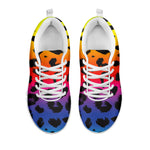 Rainbow Leopard Print White Sneakers
