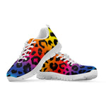 Rainbow Leopard Print White Sneakers