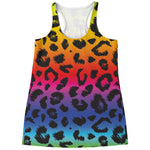 Rainbow Leopard Print Women's Racerback Tank Top