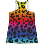 Rainbow Leopard Print Women's Racerback Tank Top