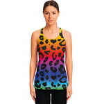 Rainbow Leopard Print Women's Racerback Tank Top