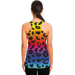 Rainbow Leopard Print Women's Racerback Tank Top