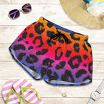 Rainbow Leopard Print Women's Shorts