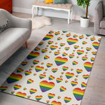 Rainbow LGBT Heart Pattern Print Area Rug