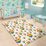 Rainbow LGBT Heart Pattern Print Area Rug