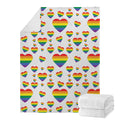 Rainbow LGBT Heart Pattern Print Blanket