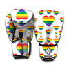 Rainbow LGBT Heart Pattern Print Boxing Gloves