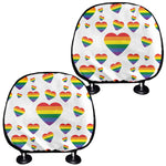 Rainbow LGBT Heart Pattern Print Car Headrest Covers
