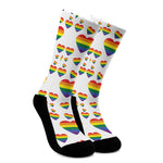 Rainbow LGBT Heart Pattern Print Crew Socks