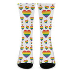 Rainbow LGBT Heart Pattern Print Crew Socks