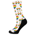 Rainbow LGBT Heart Pattern Print Crew Socks