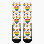 Rainbow LGBT Heart Pattern Print Crew Socks