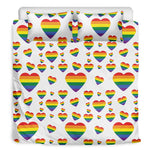 Rainbow LGBT Heart Pattern Print Duvet Cover Bedding Set