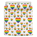 Rainbow LGBT Heart Pattern Print Duvet Cover Bedding Set