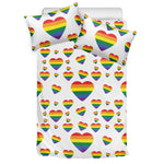 Rainbow LGBT Heart Pattern Print Duvet Cover Bedding Set