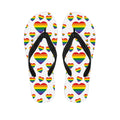 Rainbow LGBT Heart Pattern Print Flip Flops