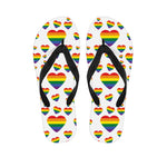 Rainbow LGBT Heart Pattern Print Flip Flops