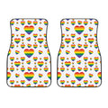 Rainbow LGBT Heart Pattern Print Front Car Floor Mats