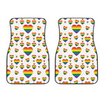 Rainbow LGBT Heart Pattern Print Front Car Floor Mats