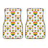 Rainbow LGBT Heart Pattern Print Front Car Floor Mats