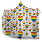 Rainbow LGBT Heart Pattern Print Hooded Blanket