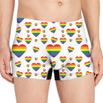 Rainbow LGBT Heart Pattern Print Men's Boxer Briefs