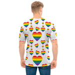 Rainbow LGBT Heart Pattern Print Men's T-Shirt