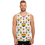 Rainbow LGBT Heart Pattern Print Men's Tank Top