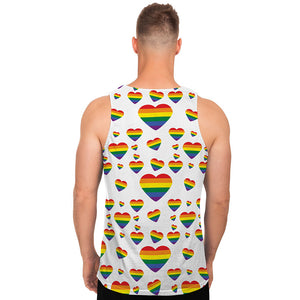 Rainbow LGBT Heart Pattern Print Men's Tank Top