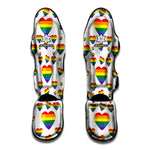 Rainbow LGBT Heart Pattern Print Muay Thai Shin Guard