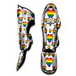 Rainbow LGBT Heart Pattern Print Muay Thai Shin Guard