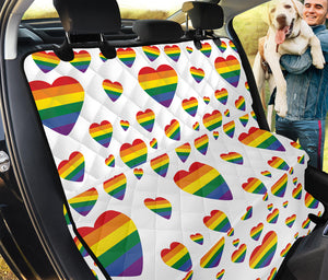 Rainbow LGBT Heart Pattern Print Pet Car Back Seat Cover