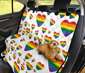 Rainbow LGBT Heart Pattern Print Pet Car Back Seat Cover