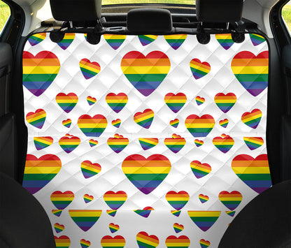 Rainbow LGBT Heart Pattern Print Pet Car Back Seat Cover