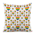 Rainbow LGBT Heart Pattern Print Pillow Cover