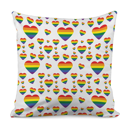 Rainbow LGBT Heart Pattern Print Pillow Cover