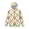 Rainbow LGBT Heart Pattern Print Pullover Hoodie