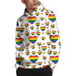 Rainbow LGBT Heart Pattern Print Pullover Hoodie